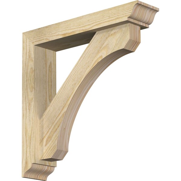 Ekena Millwork Legacy Traditional Rough Sawn Bracket w/ Offset Brace, Douglas Fir, 4"W x 18"D x 18"H BKT0402X18X18LEC01RDF - main